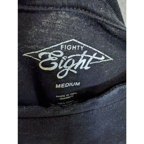 Eighty eight Black Tie Dye Long Sleeve Red Rose T-shirt Men's Size Medium - Picture 4 of 6